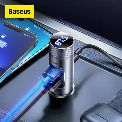 Fm-трансмиттер Baseus с Bluetooth 5,0 и mp3-плеером, 30 Вт