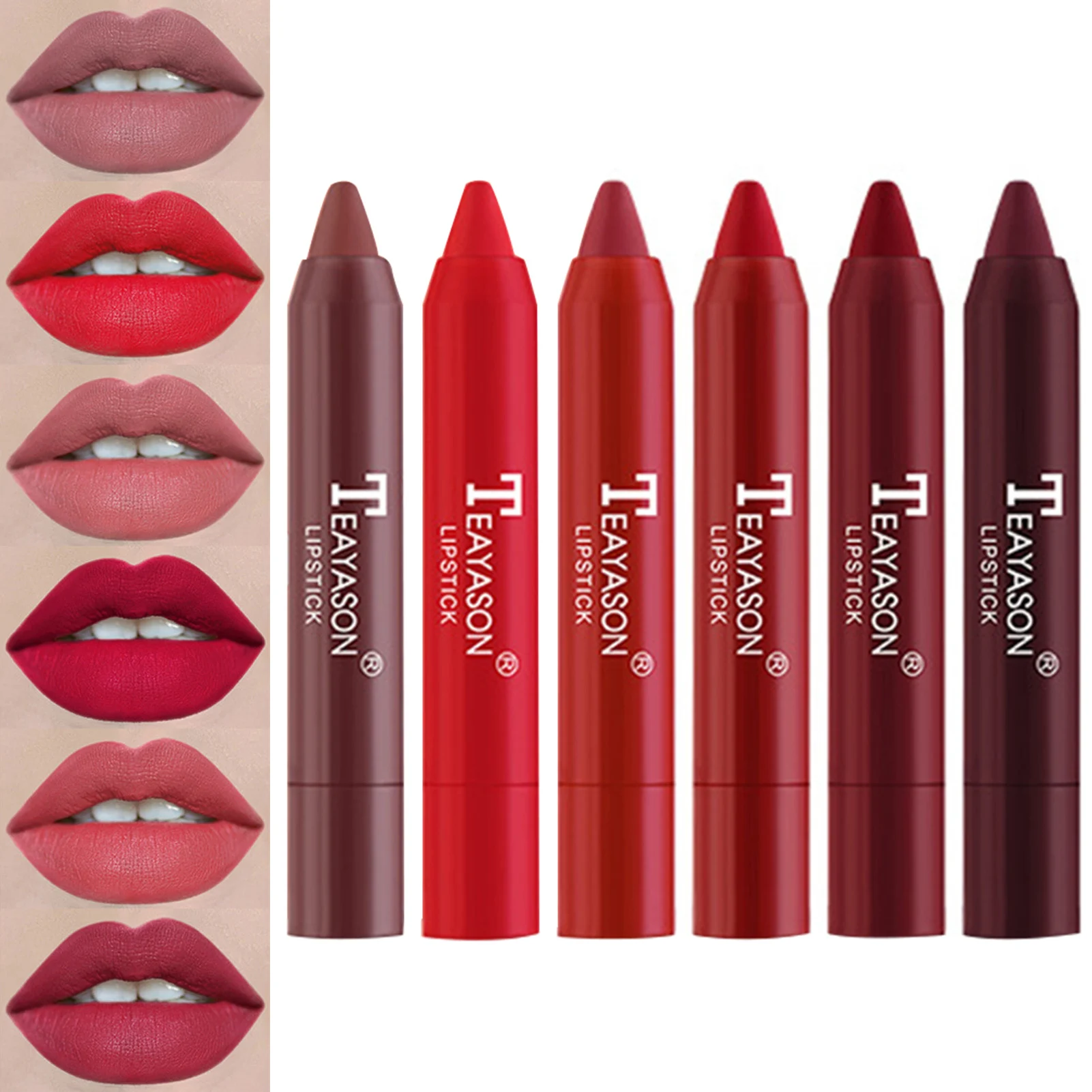 

Набор помады, матовый стойкий бархатный блеск для губ, набор антипригарных увлажняющих карандашей для губ, карандаш для губ, подарочный наб...