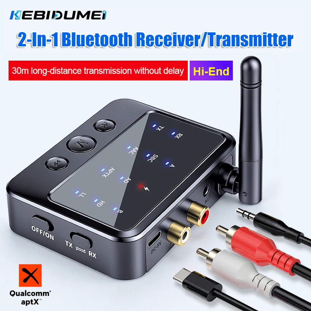 Фото KEBIDUMEI aptX-Adaptive AD/HD/LL AAC 2-в-1 Bluetooth-аудиопередатчик-приемник 3,5 мм AUX RCA стерео Hi-Fi беспроводной музыкальный адаптер №2