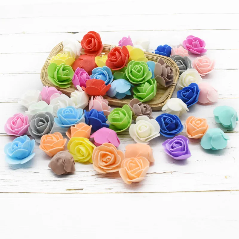 Миниатюрный Многоцветный Искусственный цветок розы из пены 50 шт.