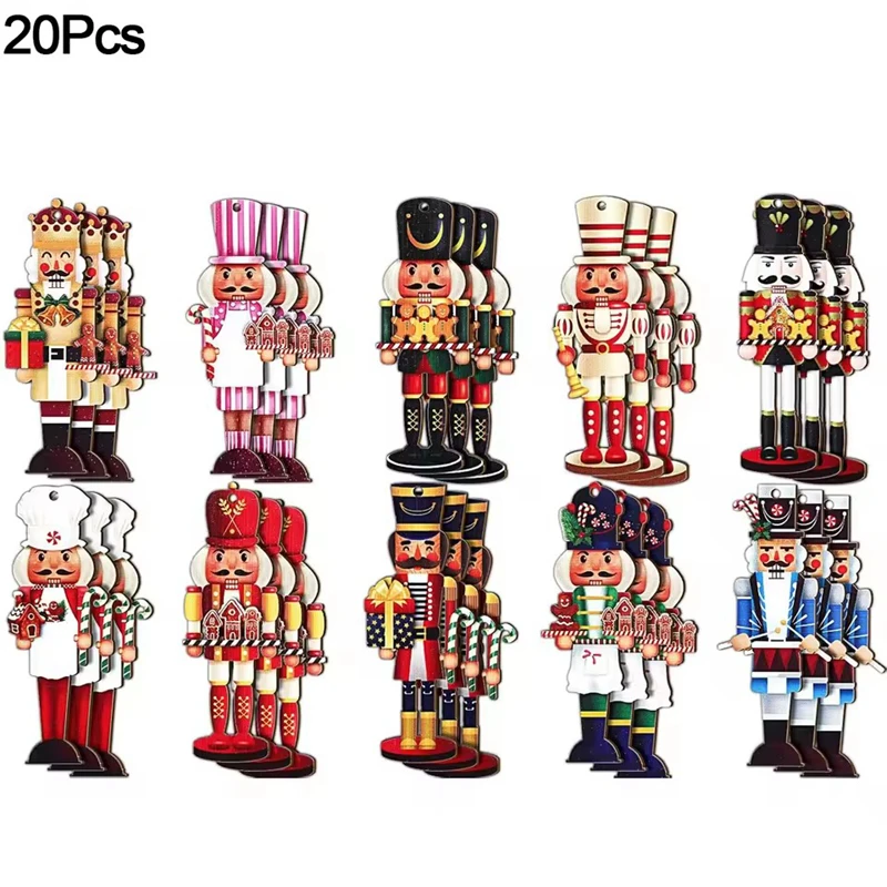 

Набор из 20 деревянных солдатиков Щелкунчиков для ёлки ZQNYCY