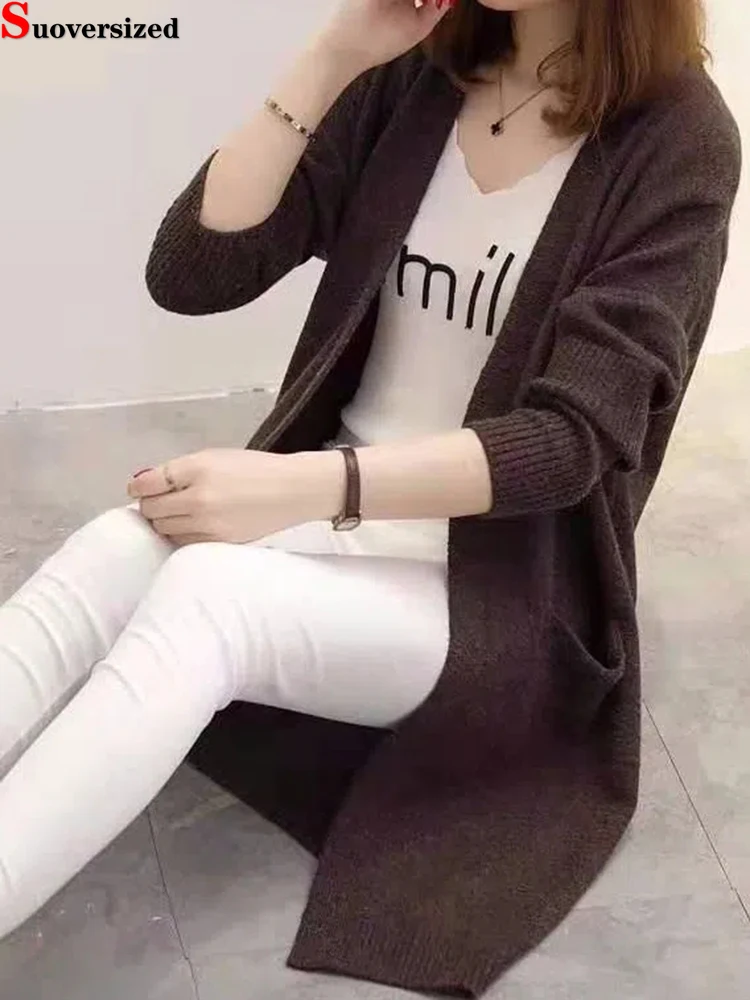 

Тонкий корейский свитер, мягкое вязаное пальто, повседневный длинный кардиган, новинка, весна-осень, куртки, топы, женская модная трикотажная одежда, Casace