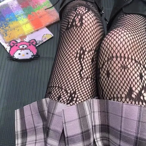 Lolita Mesh Tights Women Kitten Fishnet Stockings Pantyhose with Print Cat Leggings for Girls Anime Cosplay Black White Stocking