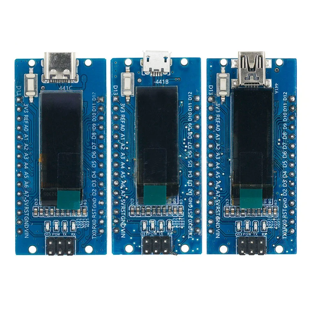 Фото Nano V3.0 Atmega328P Ch340c со встроенным OLED-дисплеем 0.91 дюйма, разрешение 128*32, совместимость с SSD1306 IIC I2C, Arduino Nano V3.0 №2