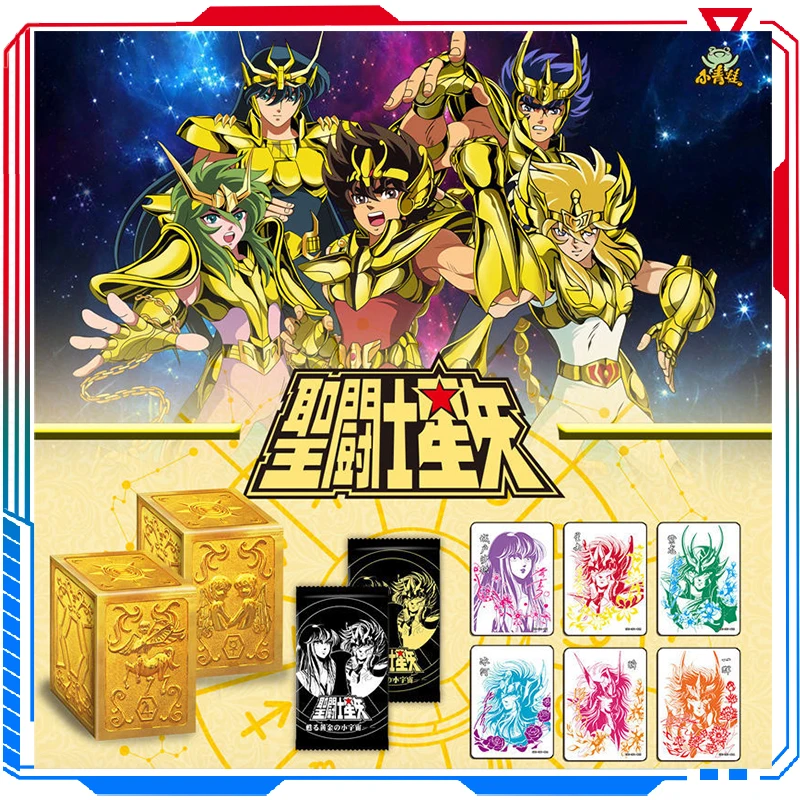 

Saint Seiya Cards Box Saori Kido Mu Shaina Aiolia Gold Saint Anime Bronzing Flash Gold Card Game Collection Gift for Boys