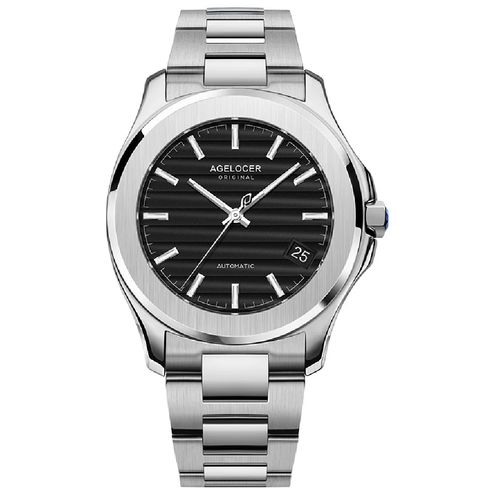 

AGELOCER Black Automatic Men Wristwatch Sapphire Luminous Men Self-wind Mechanical Watches Waterproof Power Reserve 80 Hours