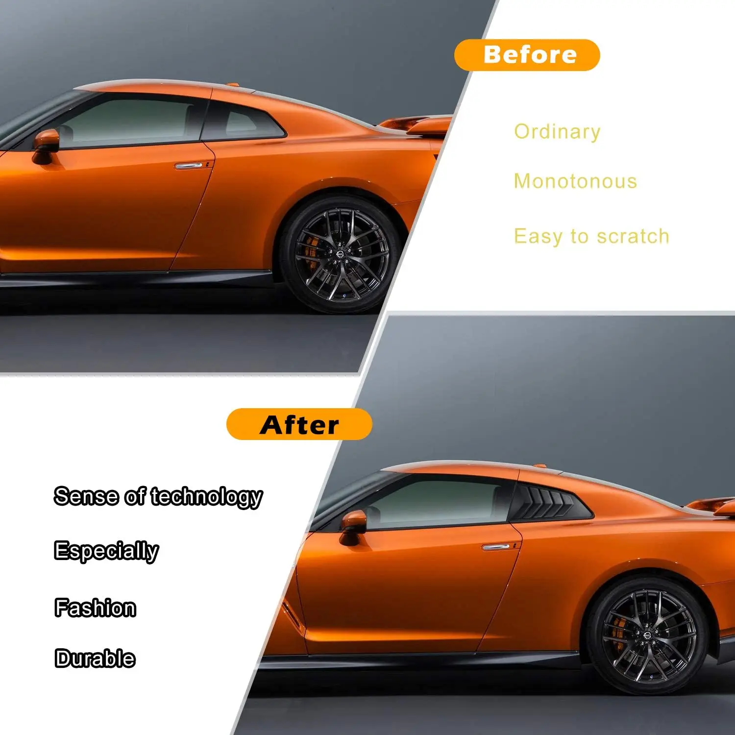 Матовый черный солнцезащитный козырек с боковыми окнами MX в стиле GT Lambo для 2008-2017