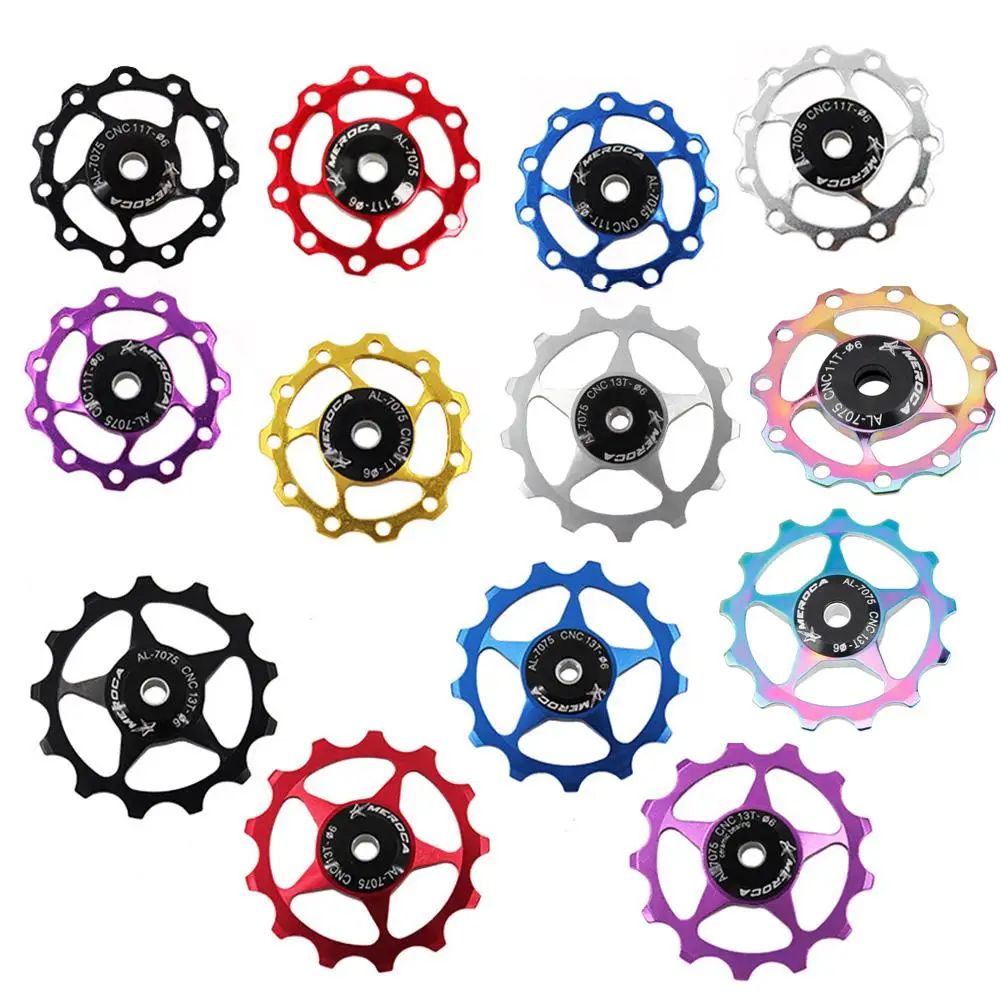 11T/13T Aluminum Alloy MTB Mountain Bike Bicycle Rear Derailleur Pulley Jockey Wheel Road Bike Guide Roller For 7/8/9/10 Speed