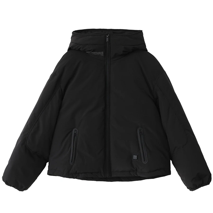 CHIC VEN Women's Down Coat Hooded Rechargeable Heating 90 White Duck Down Jacket Thick Warm Female Top Lady Clothing Winter 2022