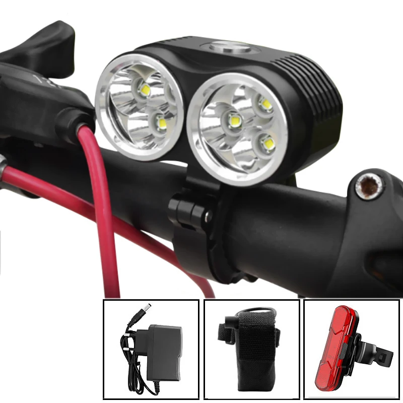 

10000 Lumens Bike Front Light LED Rechargeable 18650 Battery Pack Handlebar Bicycle Headlight Front Lamp Lanterna Bicicleta