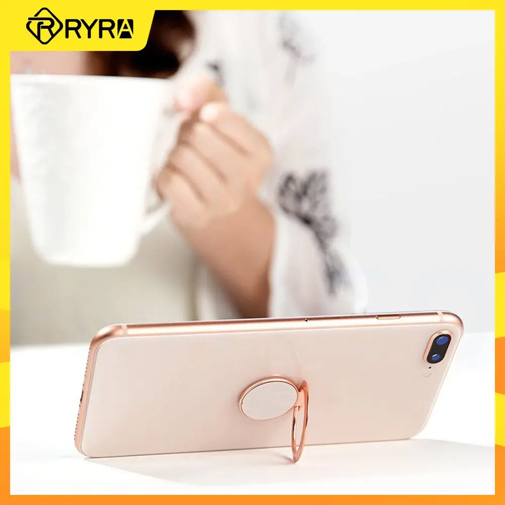 

RYRA Ultra Thin Luxury Metal Mobile Phone Holder Universal Telephone Magnetic Car Bracket Finger Ring Stand Accessories