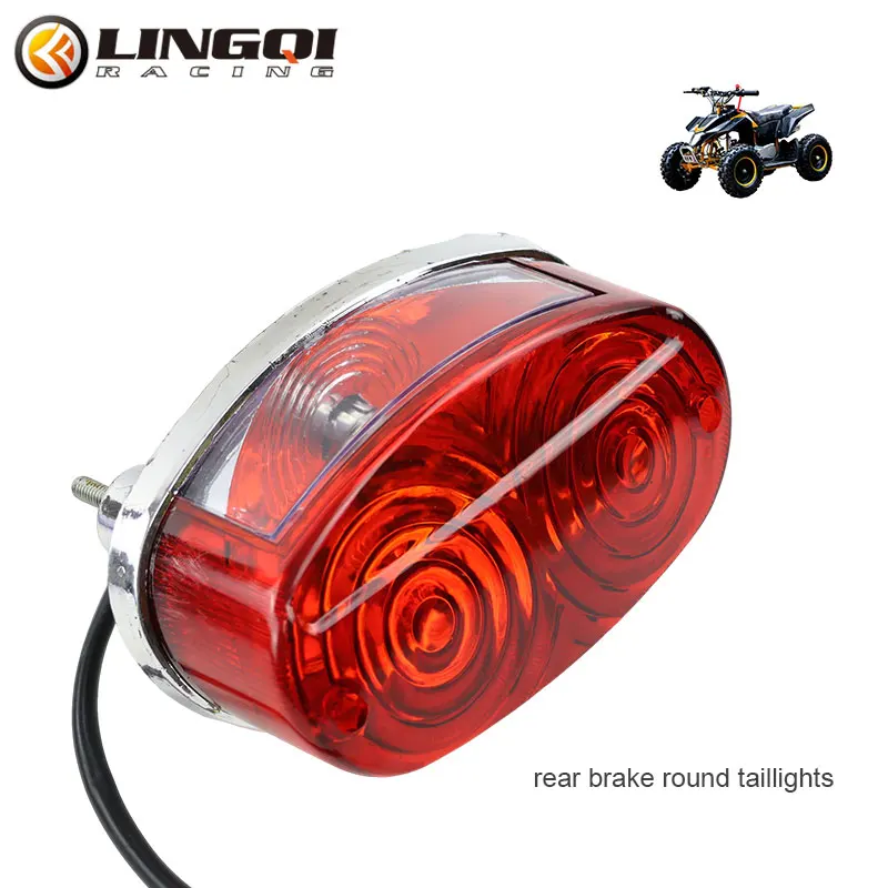 

LING QI Motorcycle Rear Brake Round Taillight Plastic Red Running Tail Light Lamp For ATV Dune Buggy Pit Dirt Bike Accessories