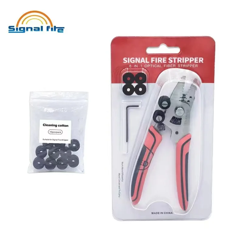 

NEW For FTTH Signalfire 8 in1 Optical Fiber Stripper Multifunctional Optical Fiber Stripper Replaceable Cleaning Cotton OFS-04