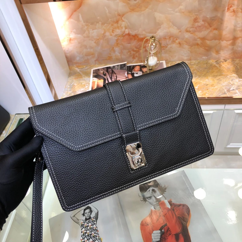 

luxury brand fashion style men's leather handbag, large capacity, global free shipping, factory wholesale