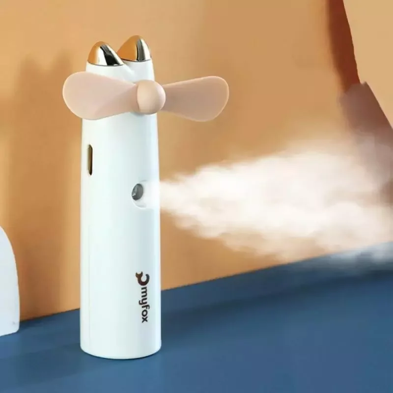 

NEW2023 Portable Small Fan Humidifier Handheld Fan Hygrometer Student Dormitory Desktop Mini Water Spray Fan For Face Humidifica
