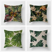 hawaii tropical leaf pillowcase for pillows green linen pillow case bedroom decoration luxury home decor designer 45x45 50x50