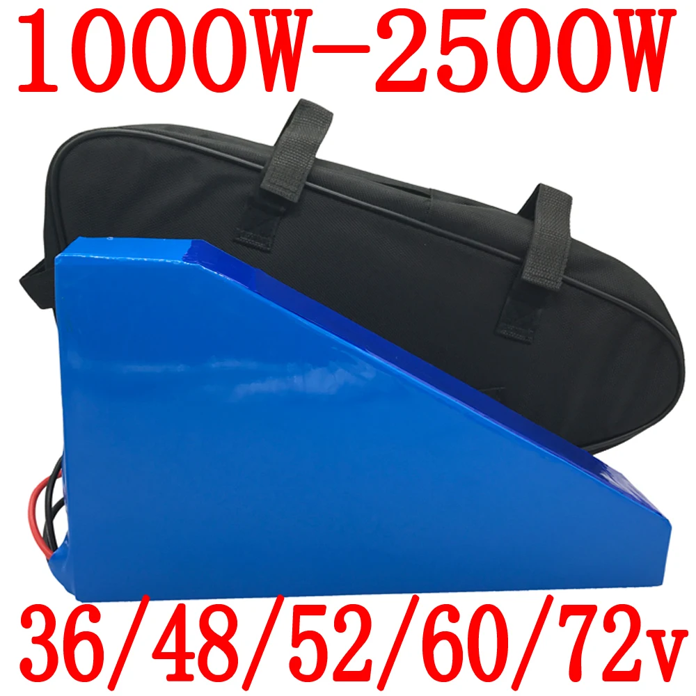 

ebike battery 18650 72V 60V 52V 48V 36V 20AH 25AH 30AH 35AH Triangle Electric Bike Lithium Battery For 3000W 2000W 1000W Motor