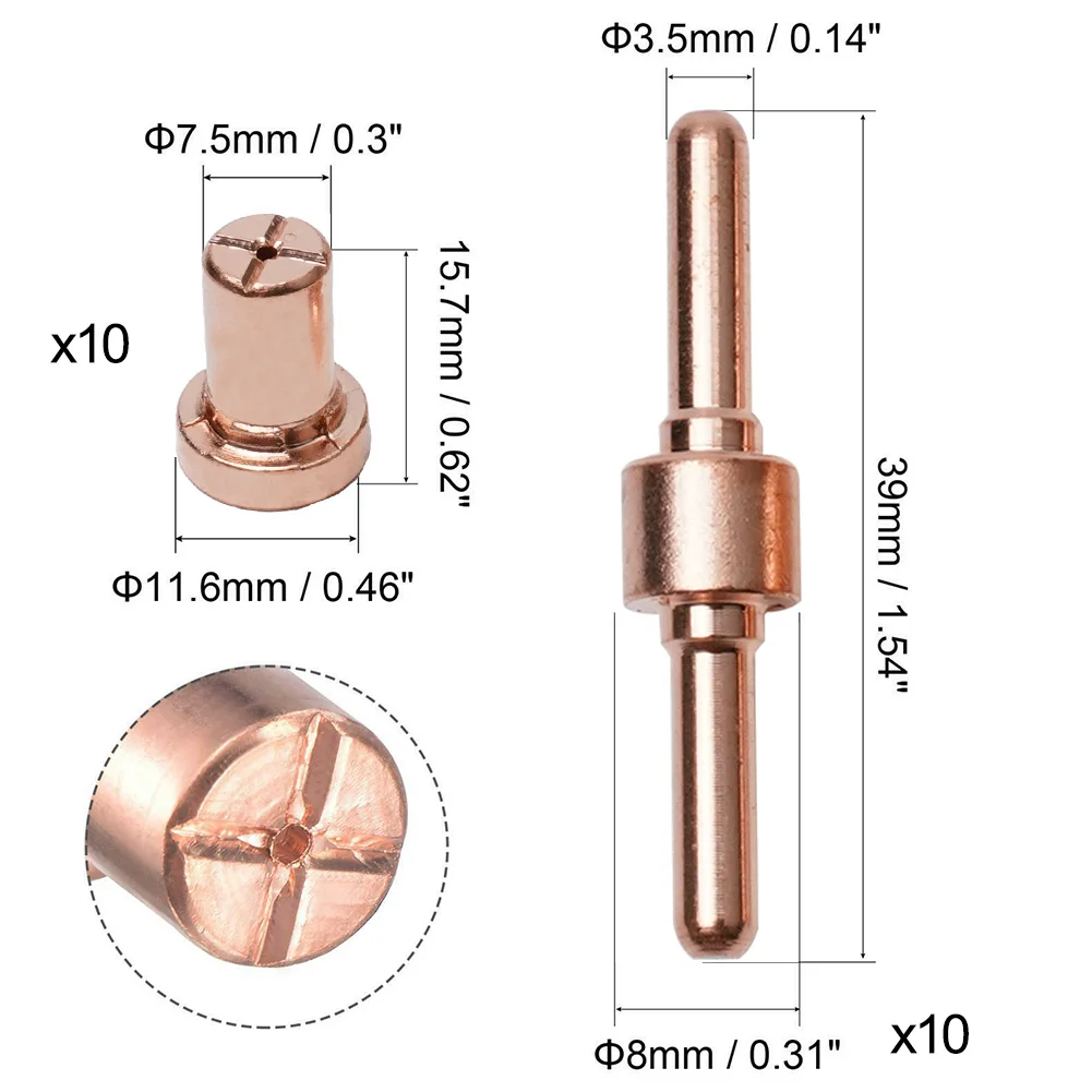 

CUT-40/LGK-40/PT-31 Plasma Cutter Torch Kit Consumables High Quality Electrodes Nozzles Set Welding Plasma Cutter Tips
