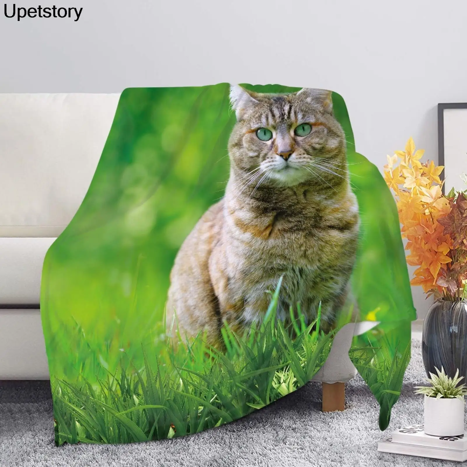 

Upetstory, чехол для дивана/кровати/кушетки в виде кошки, пододеяльник для взрослых и детей, бархатные плюшевые флисовые одеяла