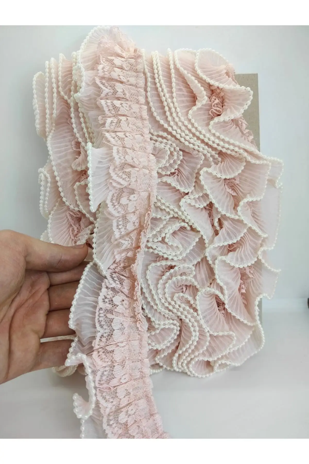 

Powder lace pearl Plise ruffle ribbon hobby supplies & leisure life
