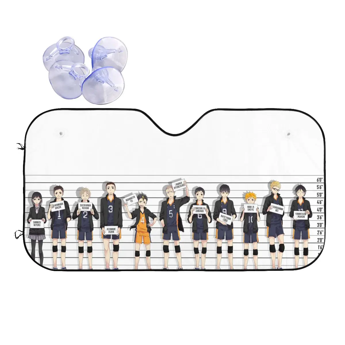 

Japanese Anime Haikyuu Sunshade Windscreen Karasuno Team Foldable Car Front Windshield 70x130cm Sunshade Visor Heat Reflector
