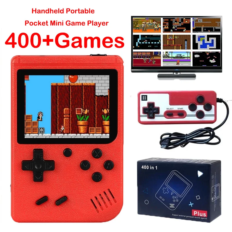 Portable Mini Video Game Console Built-in 400 Games 8-Bit 3.0 Inch Color LCD Portable Mini Kids Color Game Player