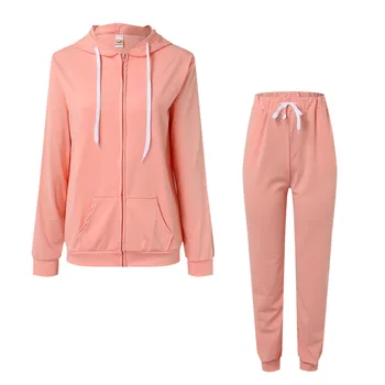 Two Piece Set Women Tracksuit Matching Set Fall Clothes Sweatsuit Joggers Women Set Zipper Hoodie Coat Jacket + Pant Sports Suit 1