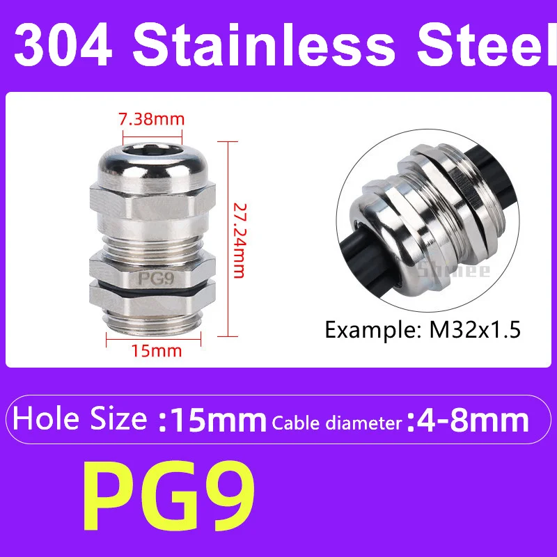 

Водонепроницаемый кабельный сальник латунный IP68 PG7 PG9 PG13.5 PG16