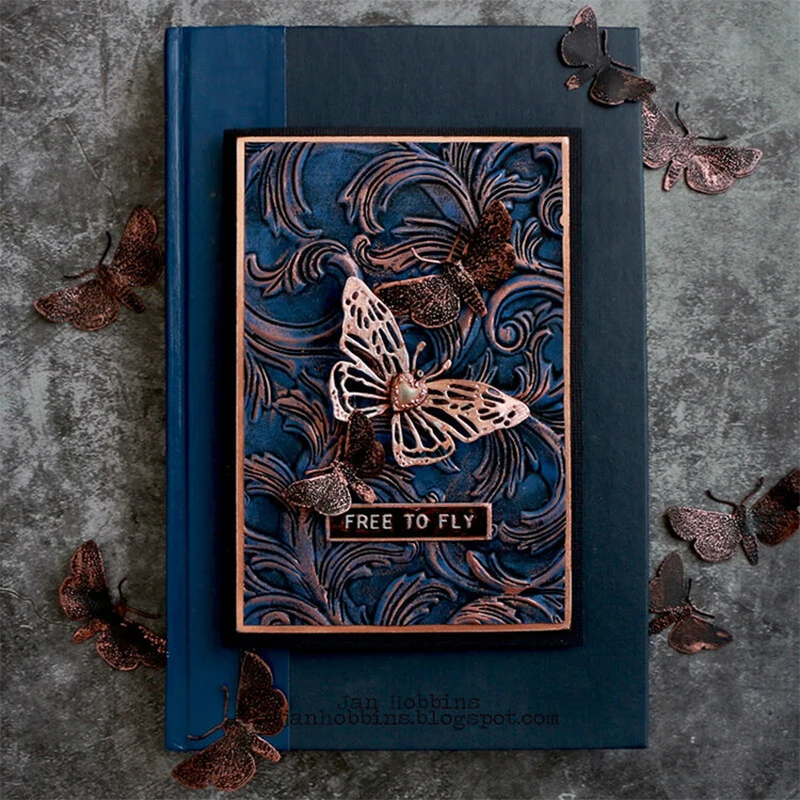 Элегантная тисненая папка с градиентной 3d текстурой используется для открыток и