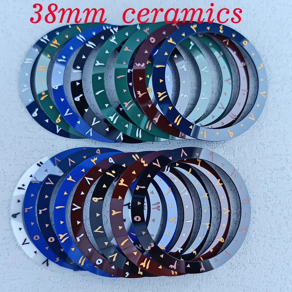 Керамический безель часов диаметром 38 мм с арабскими цифрами подходит для