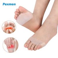 pexmen 2pcs soft gel metatarsal pads ball of foot cushions breathable forefoot pad insole toe corrector separator foot care tool