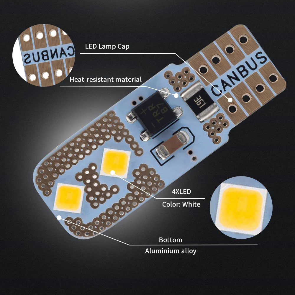 4/10 шт. Лампы Canbus W5W T10 для внутреннего освещения автомобиля