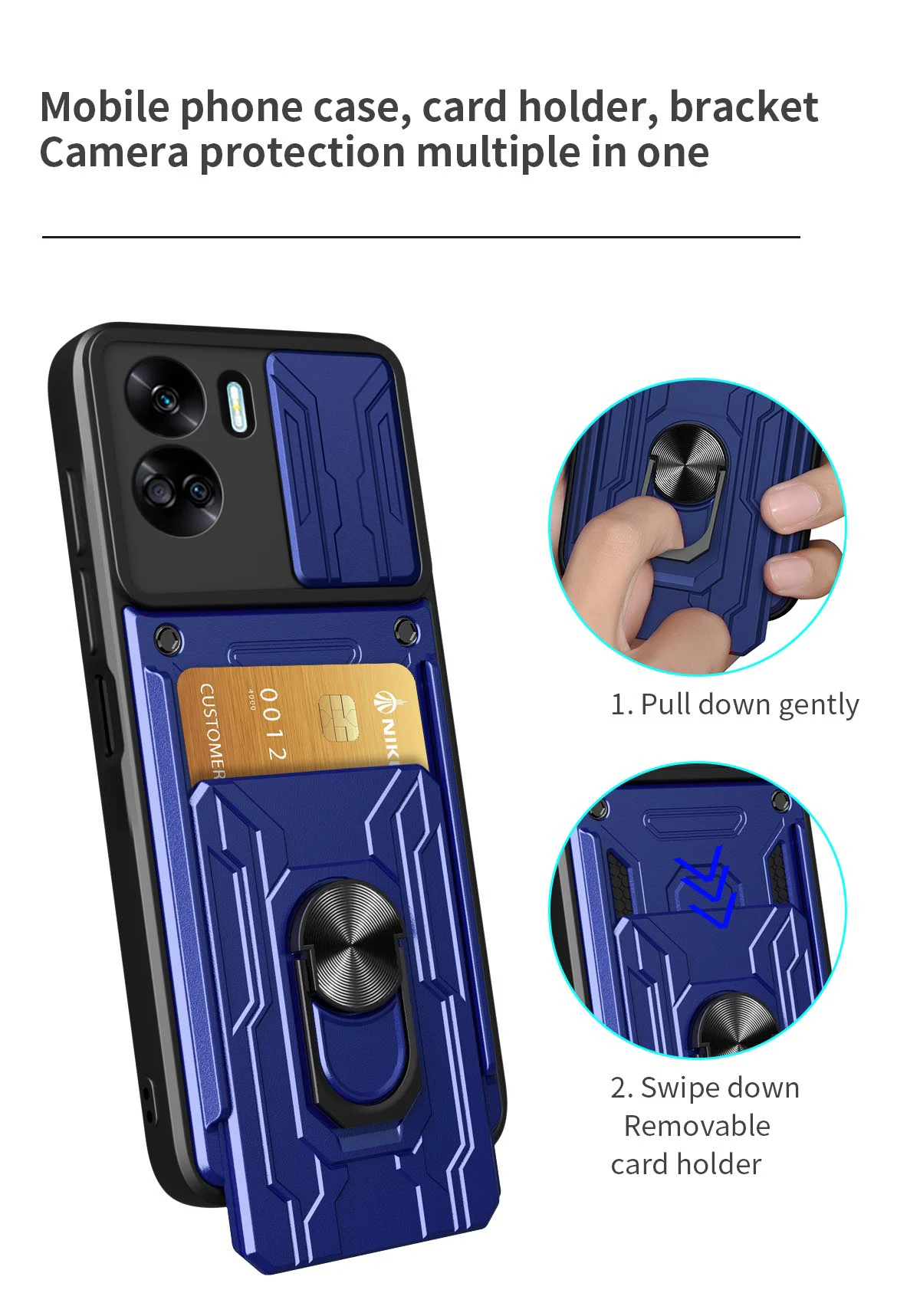 Для Honor 90 Lite 5G слайд-держатель для карты противоударный чехол HONOR 90lite подставка с