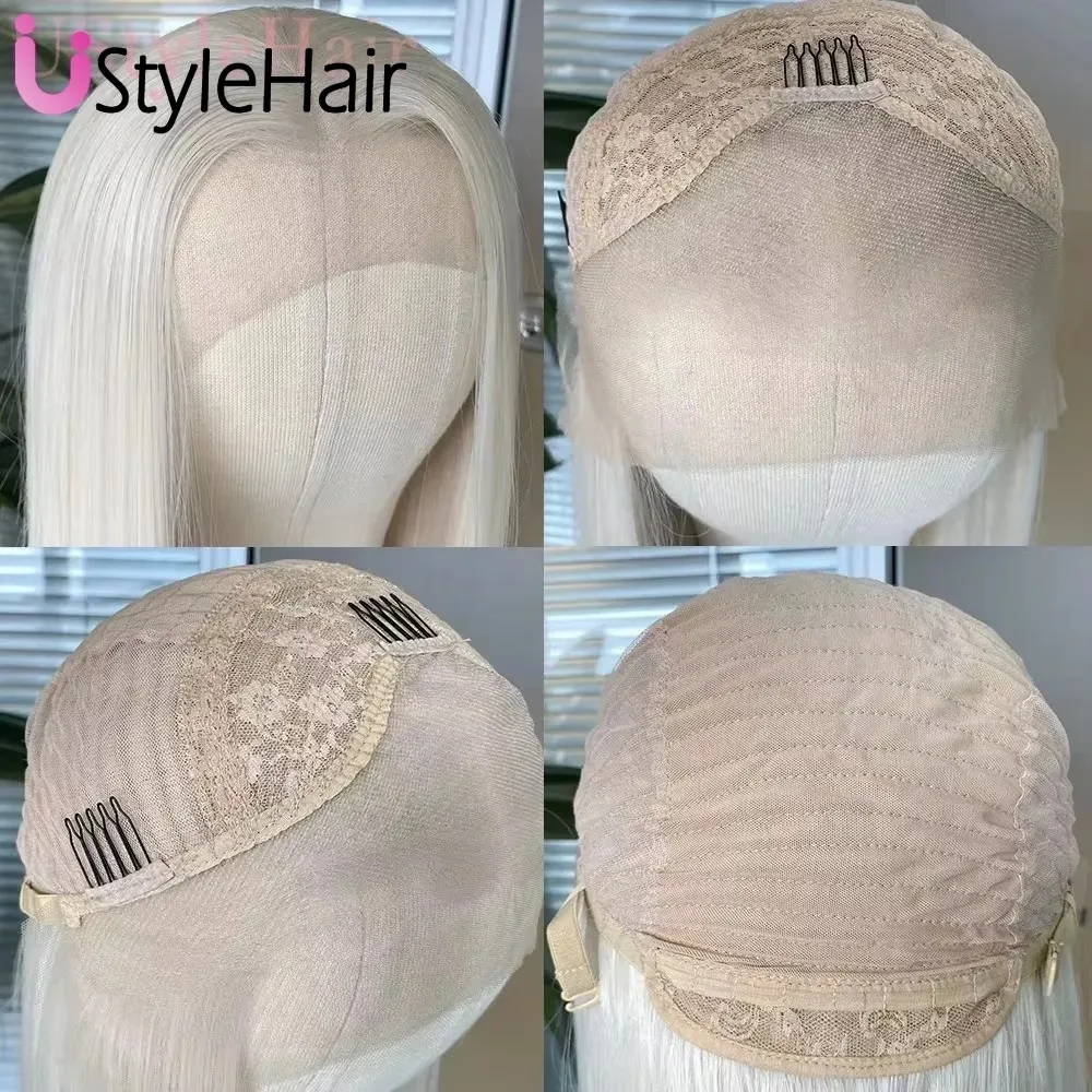 Парик для косплея UStyleHair женщин синтетические короткие волосы блонд с боковой