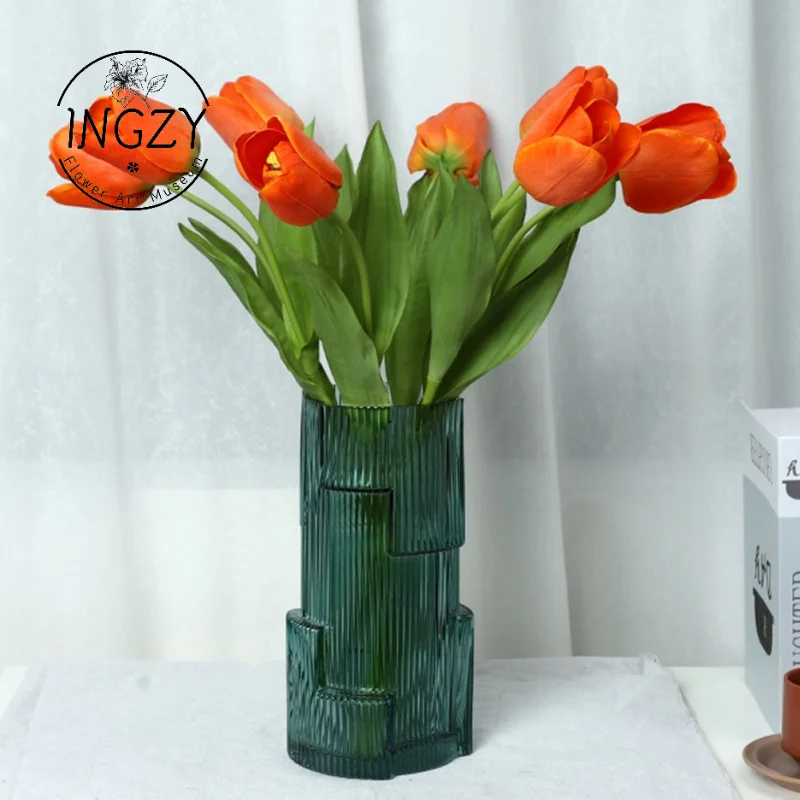 

Artificial Flower Tulip Table Centerpieces Realistic Blossom Flowers Bouquet Arrangement Long Stem Silk Flowers