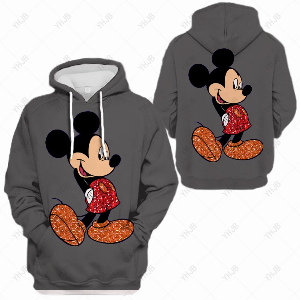 

2023 New Mickey Minnie Hoodie Disney Pullover Couple Women's Hooded Y2k Clothes Men's Hooded Sweatshirt Children's Clothing