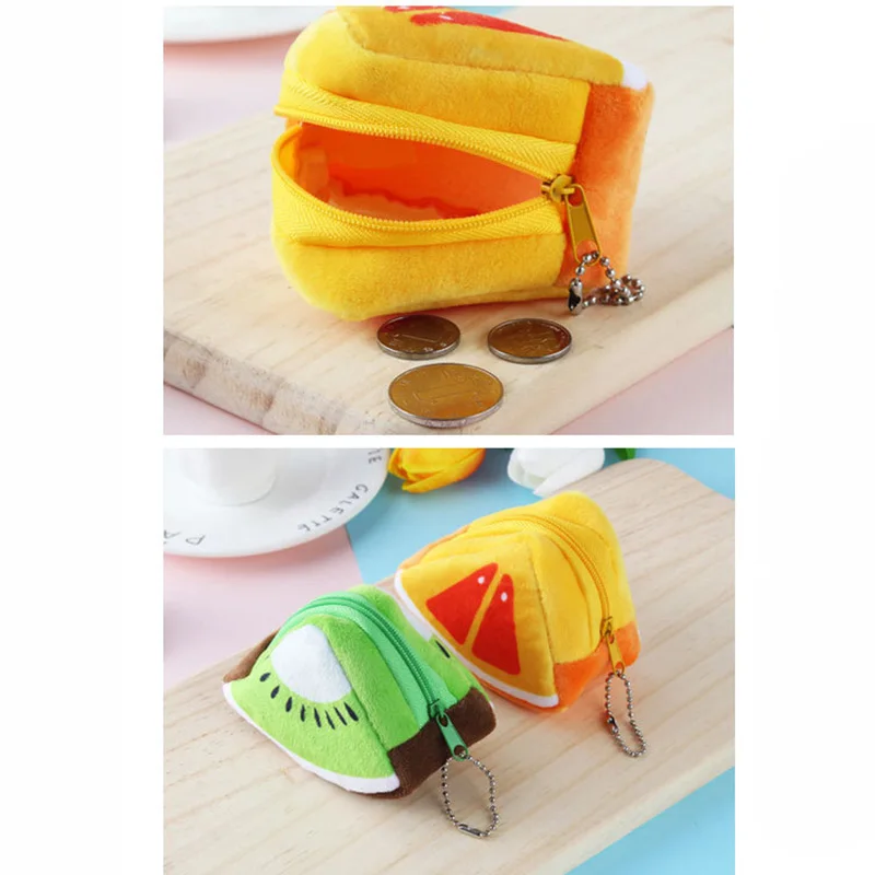 Fruit Coin Wallet Multi-function Data Cable Charger Pocket Bag Zipper Pocket Portable Portomonee Vrouwen  Headphone Bag