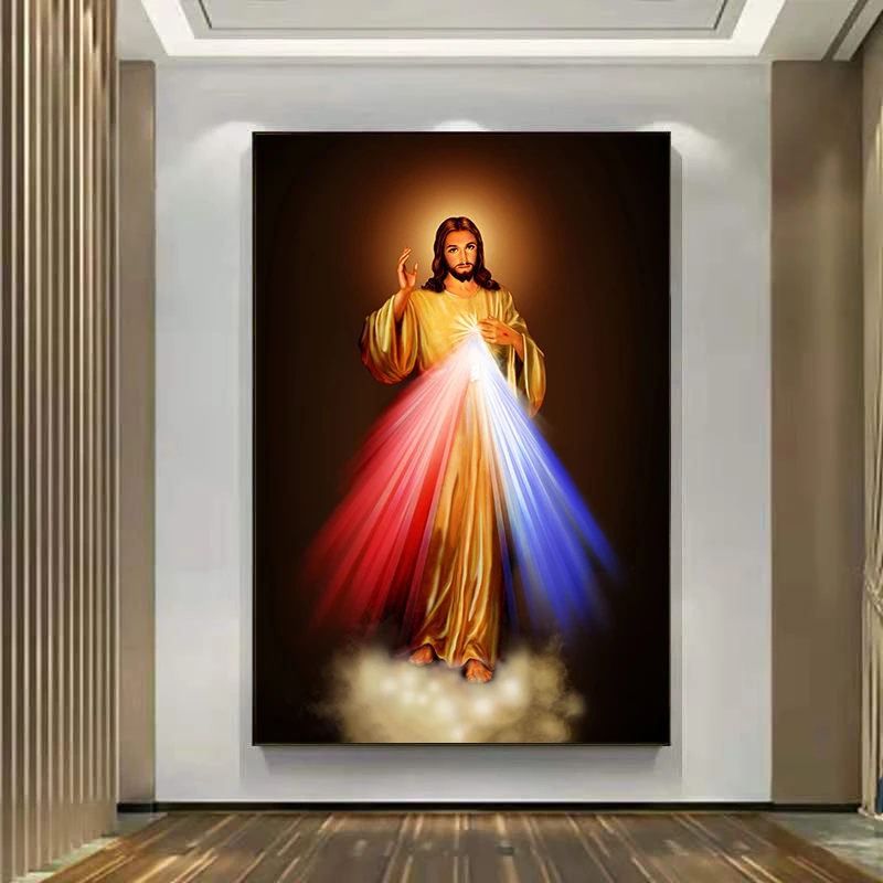 

Divine Mercy Jesus Christ Motivational Art HD Print Wall Decor Poster Prints Home Canvas Painting for Living Room Decor Cuadros