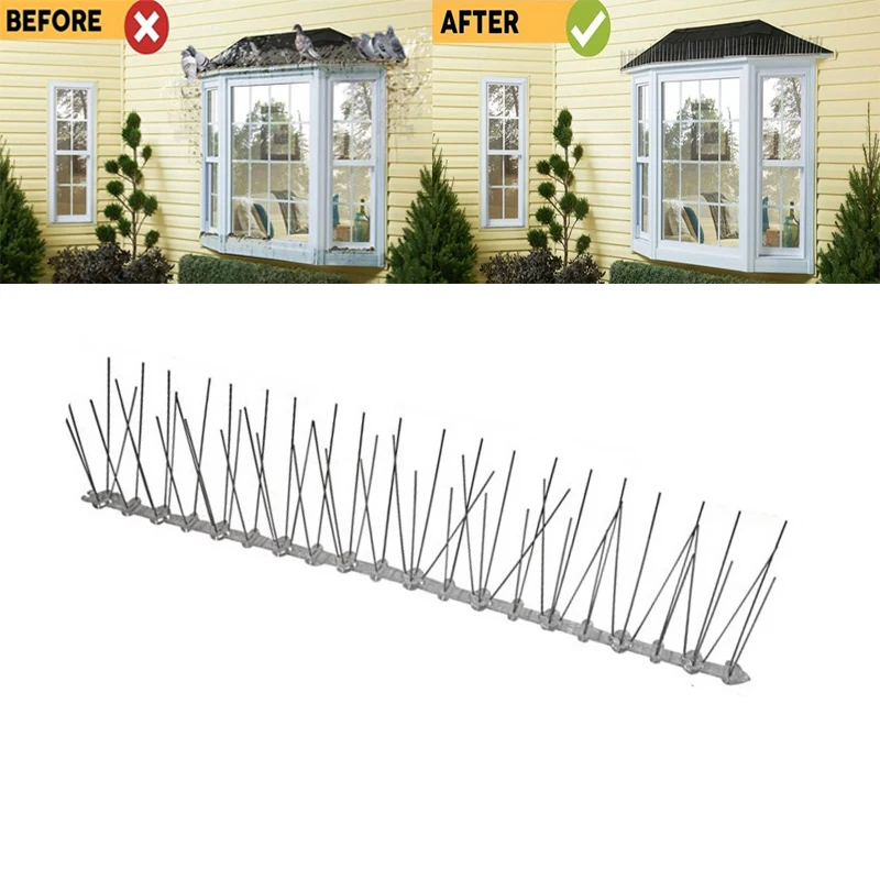 

Stainless Steel Bird and Pigeon Spikes Anti Bird Anti Pigeon Spike for Get Rid of Pigeons and Scare Birds Pest Control