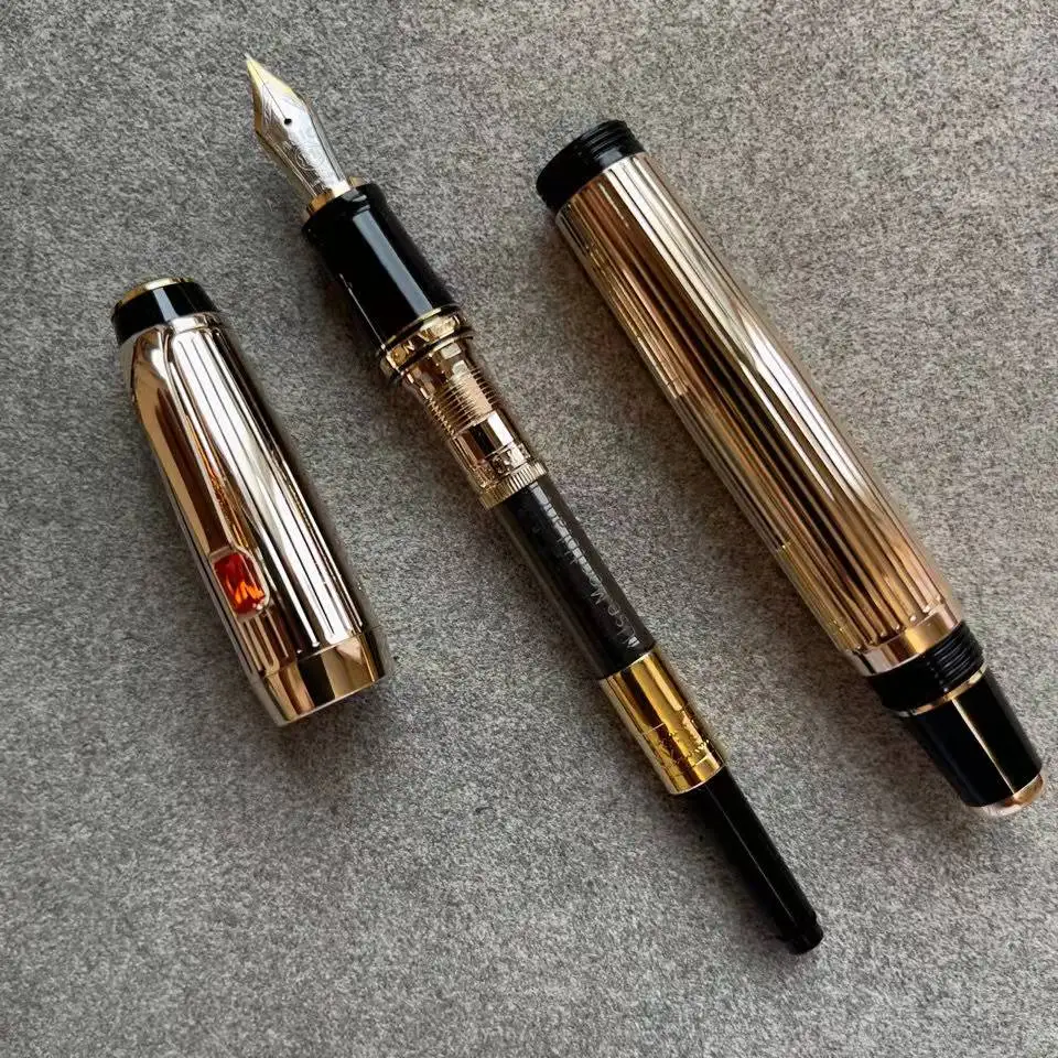 Ручка перьевая с металлической проволокой золотистая/серебристая | Канцтовары