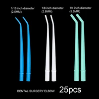 25 pcs dental surgery elbow disposable dentistry suction pipe oral salivary duct blue white green 14 inch dentist tools