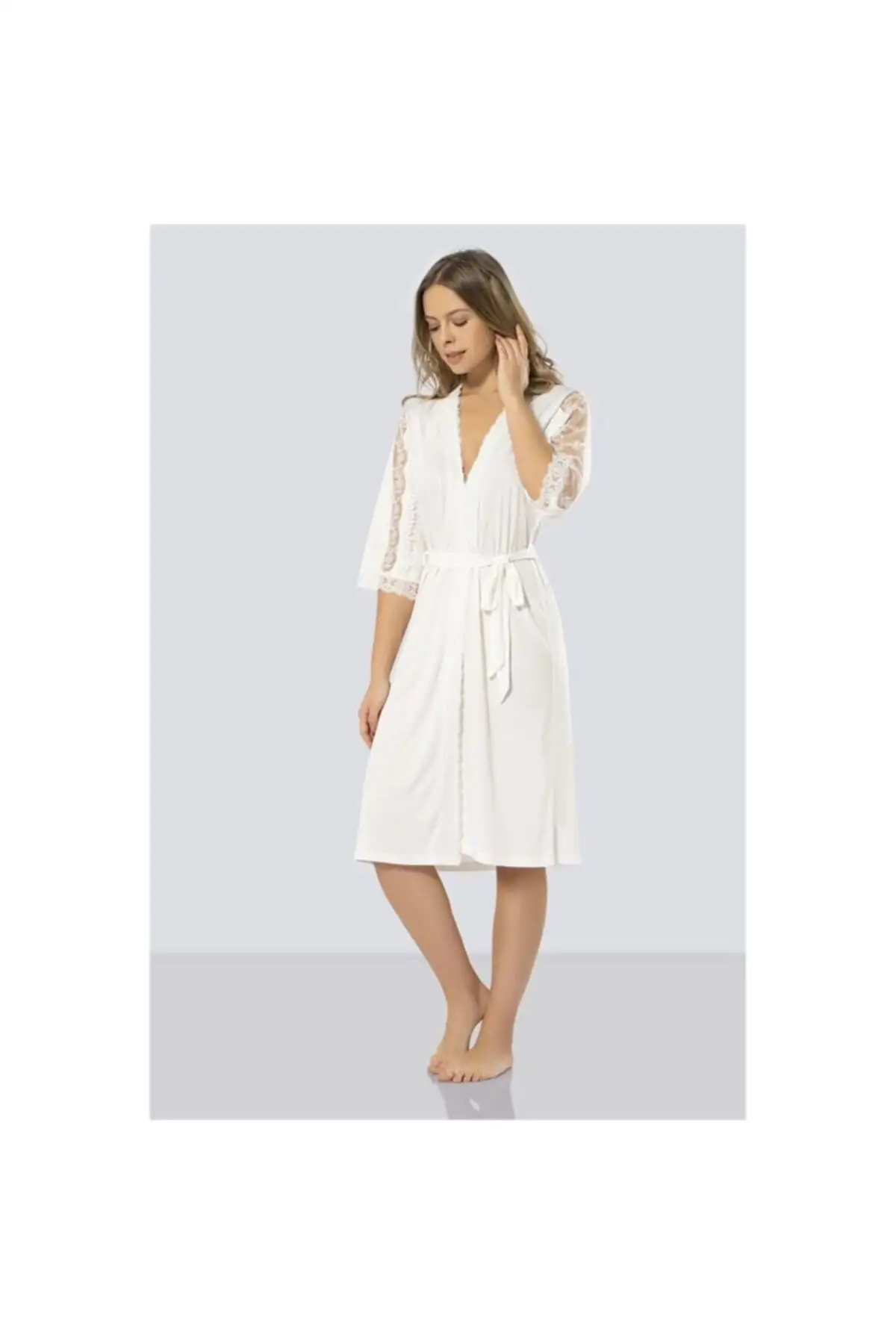 

Dressing Gown Ecru postparty Fashion Robe Female Bathrobe Sexy Peignoir Kimono Bride Dressing Gown Gown Gown Gown Gown Gown