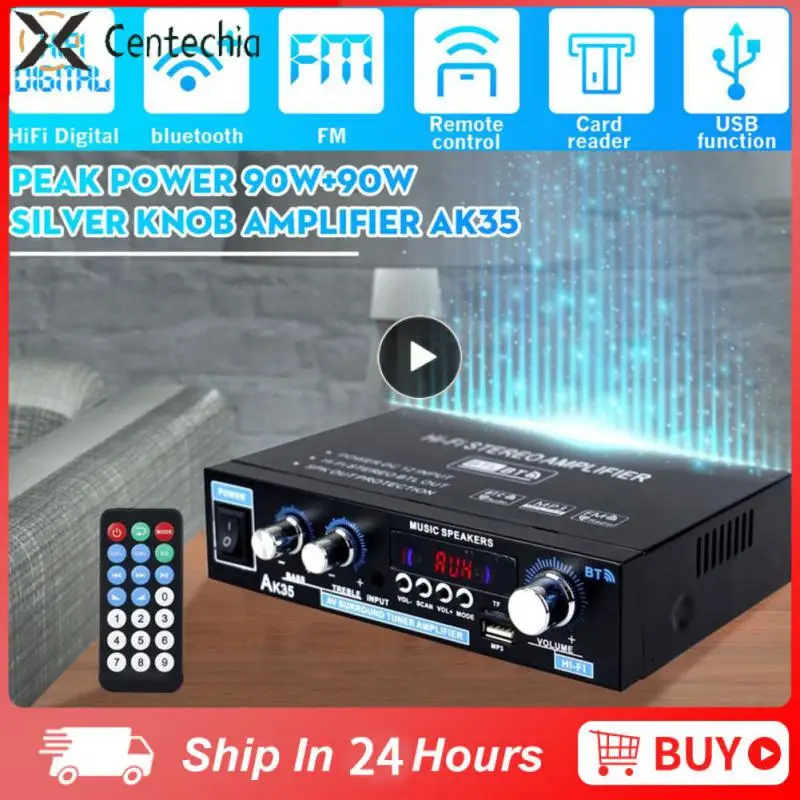 

Eu Plug/us Plug Mini Hifi Power Amplifier Black Digital Audio Power Amplifier Remote Control Fm Stereo Radio