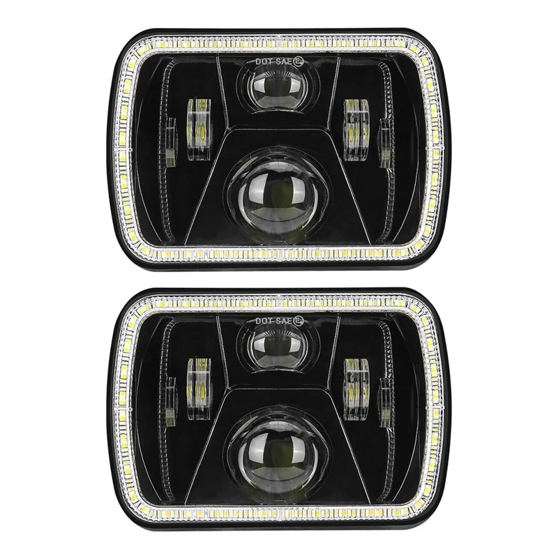 

2x250 Вт квадратные 7-дюймовые (5X7)/(7X6) светодиодные фары для грузовиков (левый и правый глаза без диафрагмы) дневные ходовые огни
