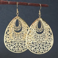 boho gold metal drop earrings leaf butterfly hollow heart pendants earrings bohemia geometric gold earrings for women