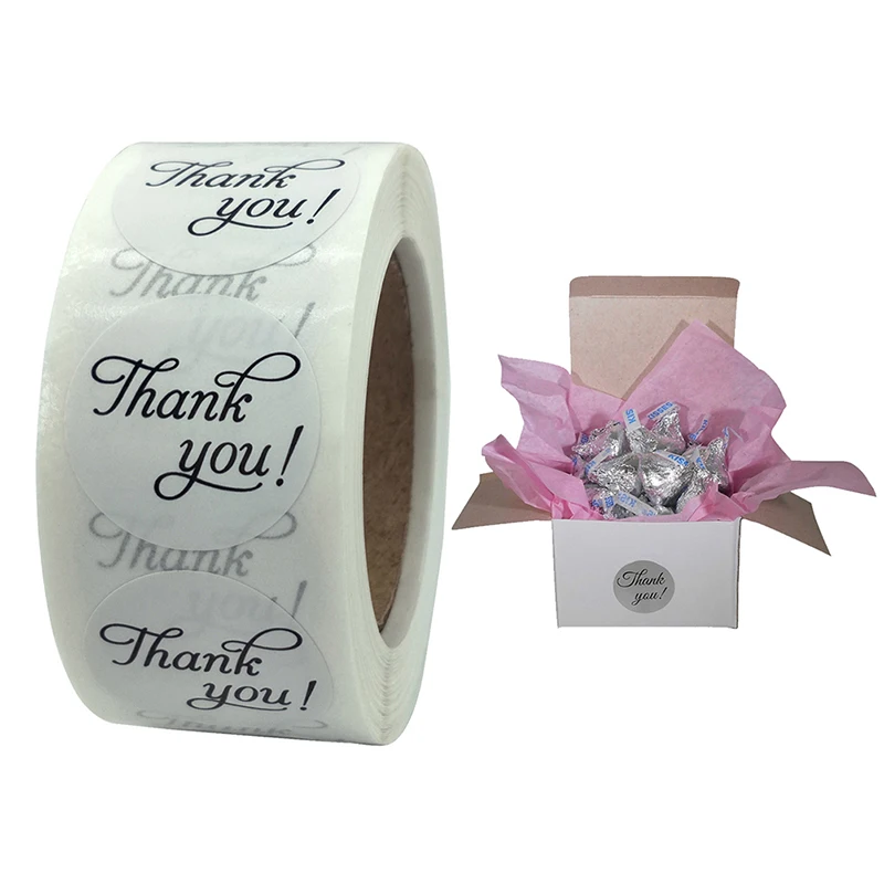 

500 шт., декоративные наклейки «Thank You»