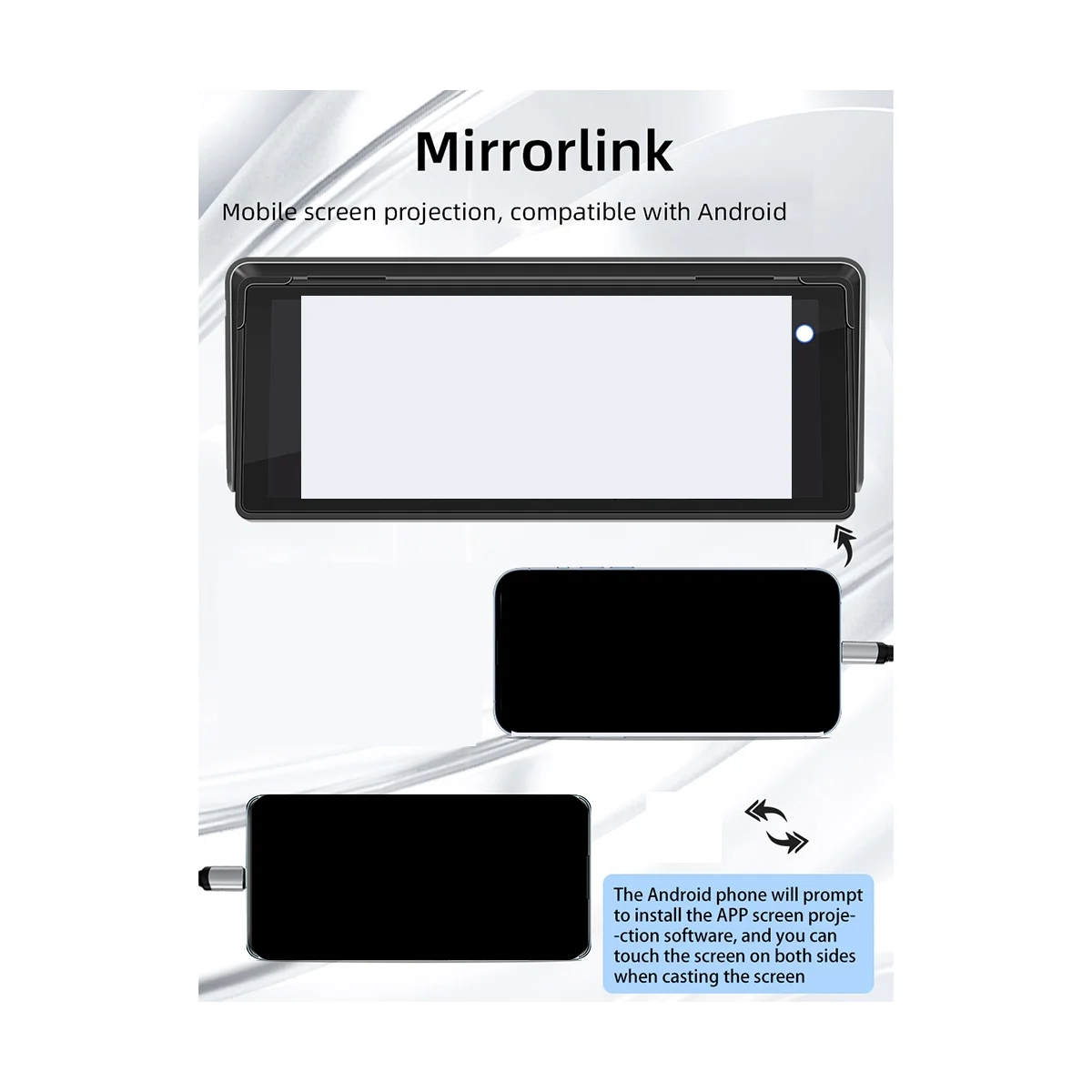 10 26 дюймовый автомобильный сенсорный экран беспроводной CarPlay Android портативный