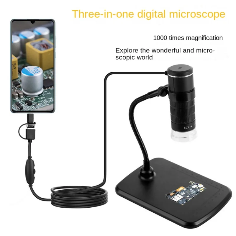 

Three-in-one Digital Microscope Mobile Phone Android Computer Hot Selling Student Home Microscope Microscope Digital