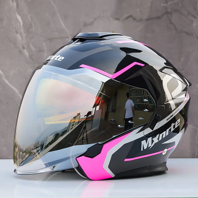 ECE утвердил Mxnrte Gatling PRO черный розовый шлем для мужчин и женщин полушлем с двойными