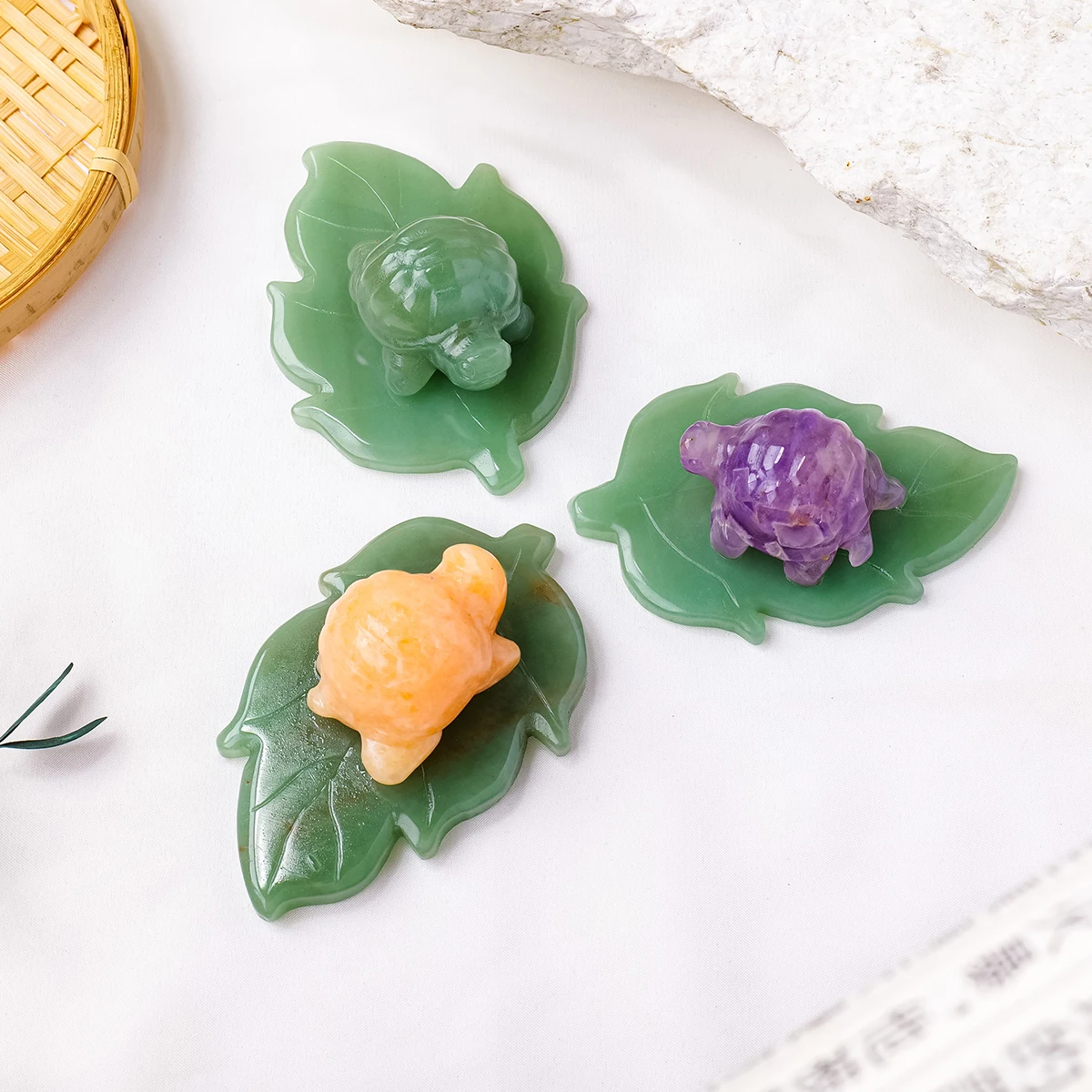 Исцеляющий Натуральный Камень Прозрачный Кварцевый Лист Черепахи Фигурка